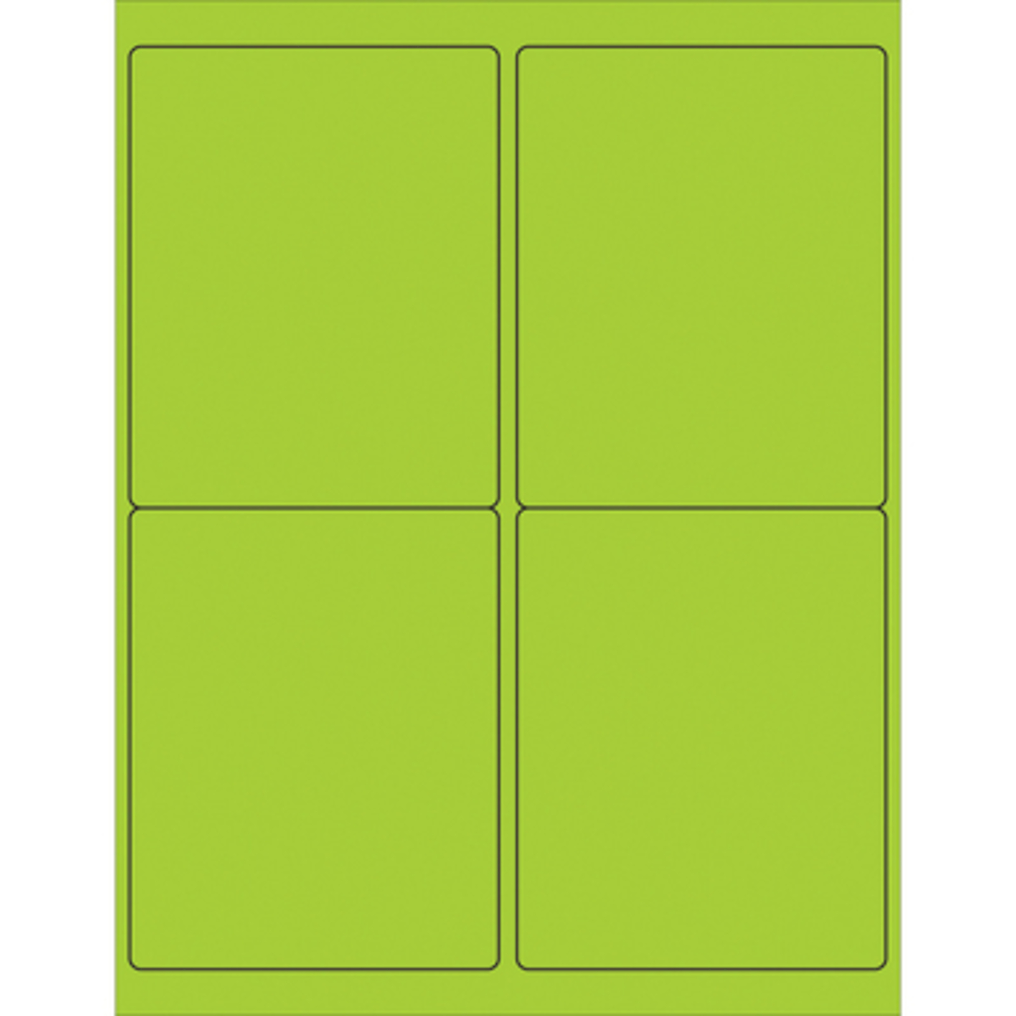 4 x 5in. Fluor Green Recta Laser Label 400/CS, Model# LL181GN